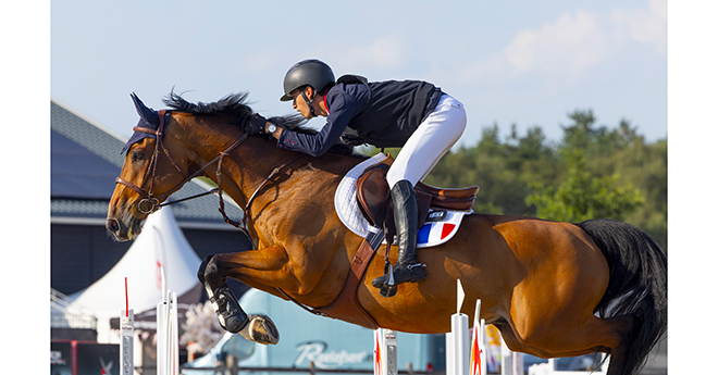 Ewen China et Bacchus d’Ecames remportent le Bronze aux Championnats d’Europe Juniors à Kronenberg (© FEI/Leanjo de Koster)